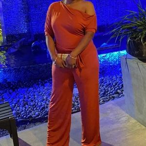 Rust Plus size jumpsuit